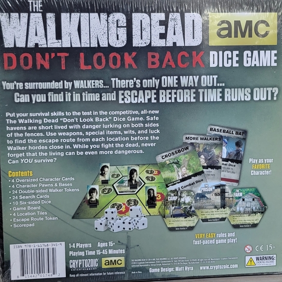 Cryptozoic The Walking Dead Don't Look Back Dice Game Factory Sealed - Picture 2 of 3